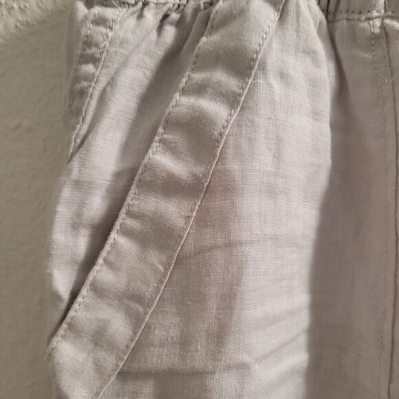 Nicole Miller Womens 100% Linen Pants Size‎ L Tan Straight Leg Summer Beachy - Picture 4 of 9